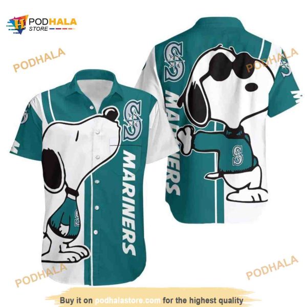 Snoopy Seattle Mariners Hawaiian Shirt Beach Gift For Baseball Fans