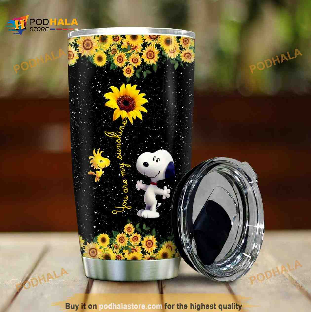 Snoopy Your Are My Sunshine Gift Travel Coffee Tumbler - Bring