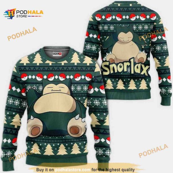 Snorlax Anime Pokemon Xmas Ugly Anime Christmas Sweater