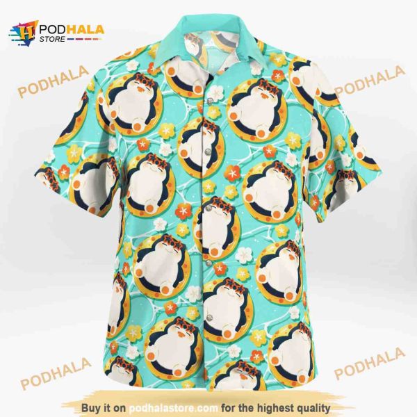 Snorlax On Vacation Beach Pokemon Hawaiian Shirt