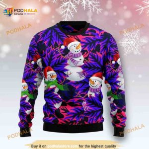 Snowman Leaves Christmas Wool Sweater, Xmas Gifts