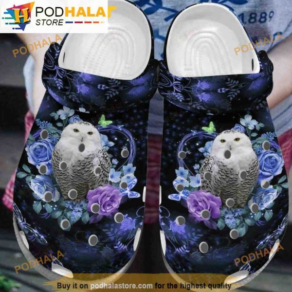 Snowy Owl 3D Funny Crocs