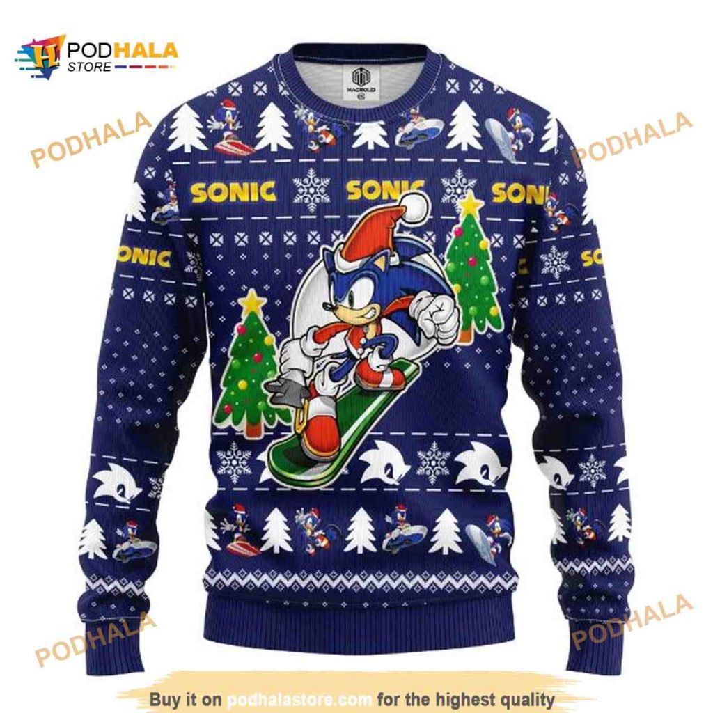 Sonic The Hedgehog Merry Xmas Ugly Christmas Sweater, Xmas Gifts
