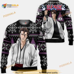 Sosuke Aizen Anime Bl Xmas Ugly Anime Christmas Sweater