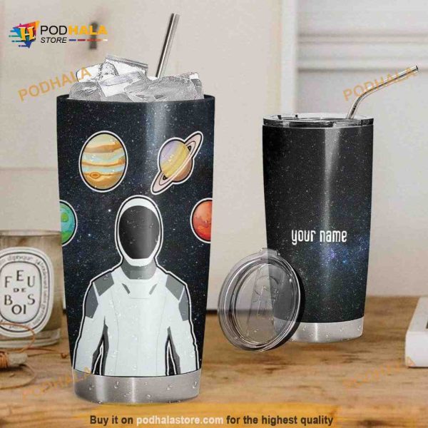 Spacex Astronaut Custom Name Design Gift Travel Coffee Tumbler