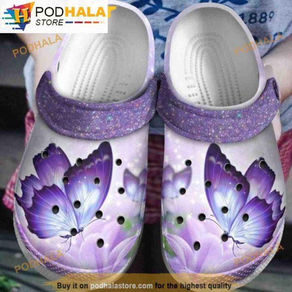 Sparkling Butterfly 3D Funny Crocs