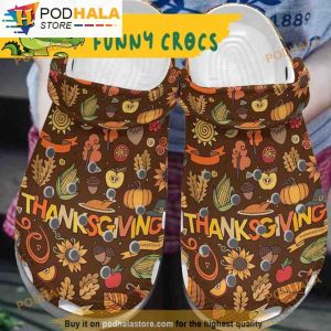 Special Happy Thanksgiving 3D Funny Crocs