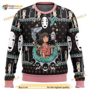 Spirited Away Chihiro No Face Haku Dragon Ugly Anime Christmas Sweater