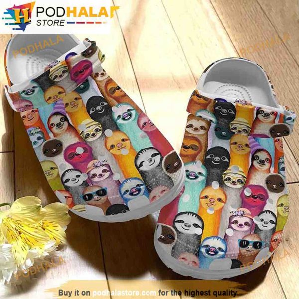 Splashy Sloth Christmas Thanksgiving 3D Funny Crocs