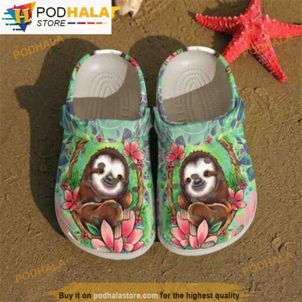 Spring In The Forest Happy Sloth 3D Funny Crocs