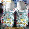 Squirtle Pattern Pokemon White 3D Funny Crocs Clog Shoes