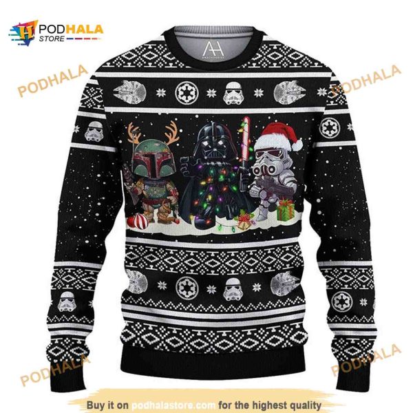 Star War Darth Vader Boba Fett Stormtrooper Ugly Christmas Sweater