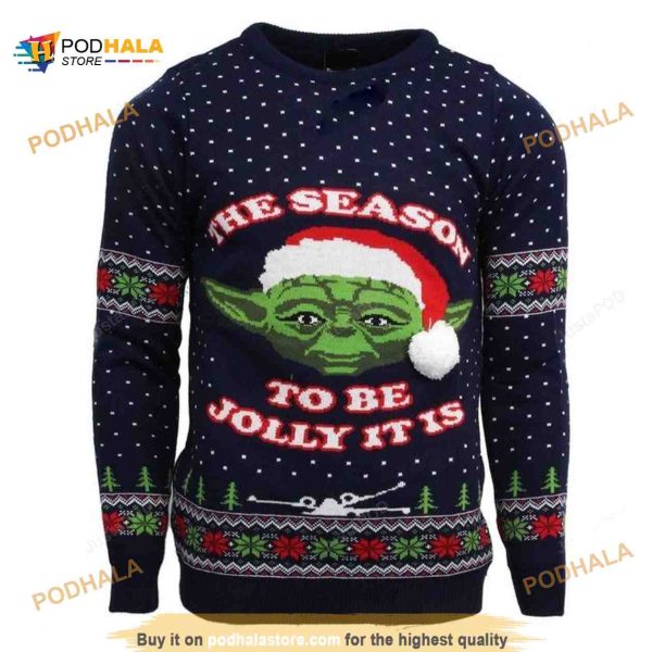 Star Wars Master Yoda The Season To Be Jolly It Is Ugly Xmas Wool Sweater