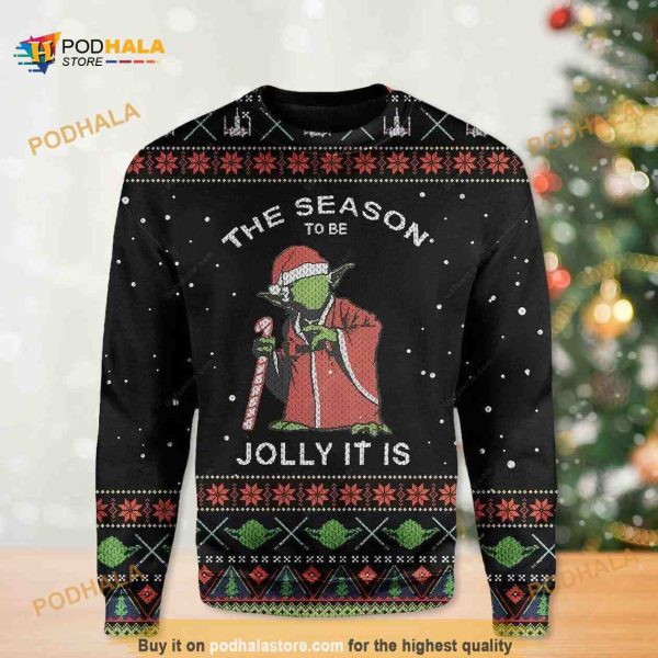Star Wars Santa Yoda This Season To Be Jolly It Is Ugly Xmas Christmas Sweater