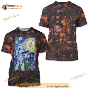 Star Wars Stormtrooper Starry Night Custom Bleached Tie Dye T-Shirt