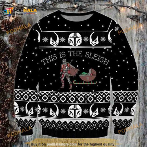 Star Wars This Is The Sleight Baby Yoda Ugly Xmas Wool Sweater