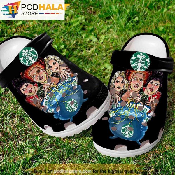 Starbucks Coffee Hocus Pocus 3D Funny Crocs Slippers