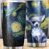 Starry Night Chihuahua Van Gogh Gift Travel Coffee Tumbler