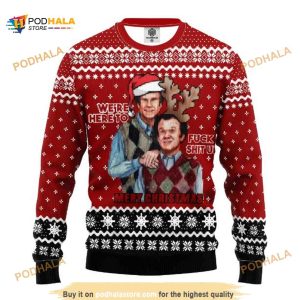 Step Brothers We’re Here To Merry Xmas Ugly Christmas Sweater, Xmas Gifts