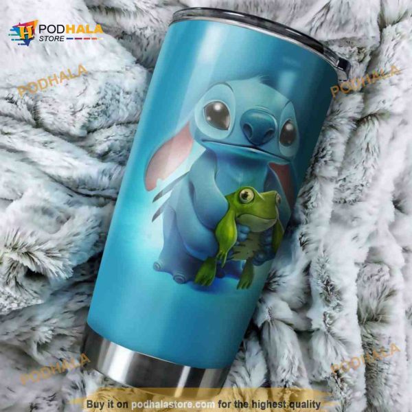 Stitch And Lilo Green Frog Gift For Lover Day Travel Coffee Tumbler