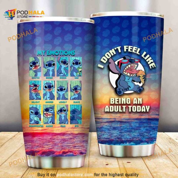 Stitch And Loli I Dont Feel Like Being A Adult Today For Lovers Travel Coffee Tumbler