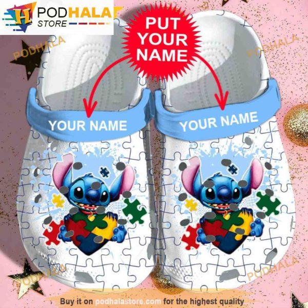 Stitch Autism Awareness Disney Adults 3D Funny Crocs Clog Shoes