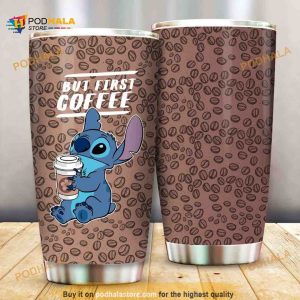 Stitch But First Coffee Gift For Lovers Travel Coffee Tumbler All Over Print