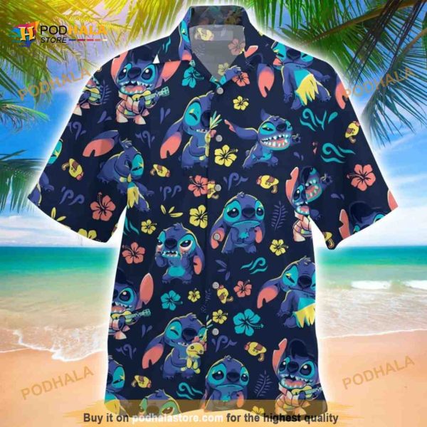 Stitch Hawaiian Shirt, Gift For Beach Trip, Disney Aloha Shirt