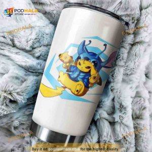 Stitch Pikachu Green Frog Gift For Lover Day Travel Coffee Tumbler
