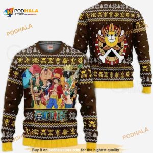 Straw Hat Pirates One Piece Anime Xmas Ugly Anime Christmas Sweater