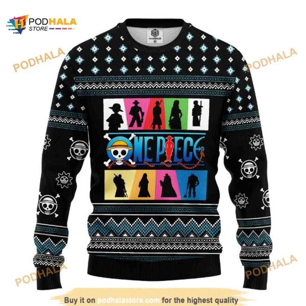 Straw Hat Team One Piece Anime Merry Xmas Ugly Anime Christmas Sweater