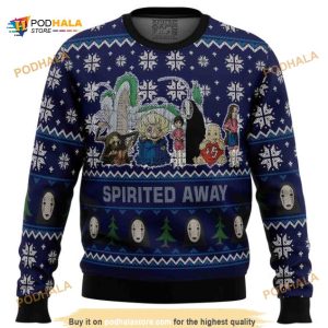 Studio Ghibli Spirited Away Christmas Ugly Wool Sweater, Xmas Gifts