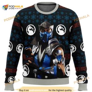 Sub Zero Mortal Kombat Ugly Christmas Wool Sweater, Xmas Gifts