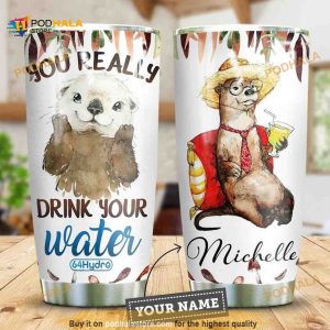 Summer Otter Personalized Gift Travel Coffee Tumbler