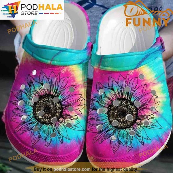 Sunflower 3D Funny Crocs Shoes