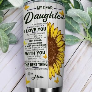 Sunflower Butterfly Daughter Stainless Steel Cup Coffee Tumbler