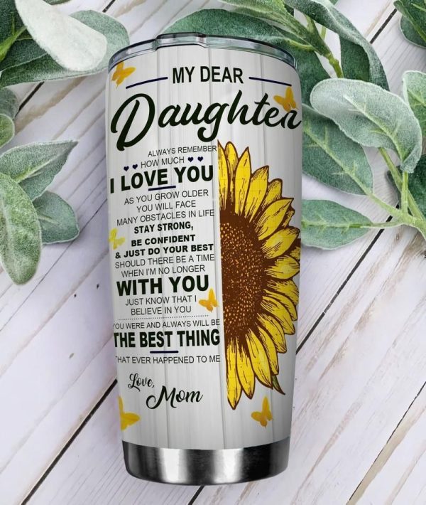 Sunflower Butterfly Daughter Stainless Steel Cup Coffee Tumbler