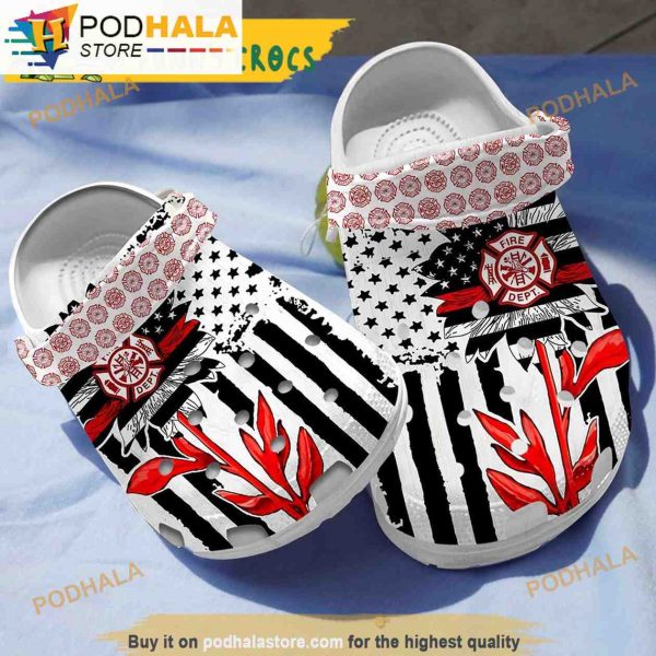 Sunflower Firefighter 3D Funny Crocs Slippers