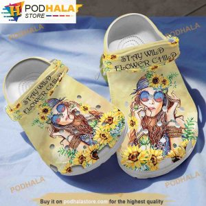 Sunflower Girl Garden 3D Funny Crocs