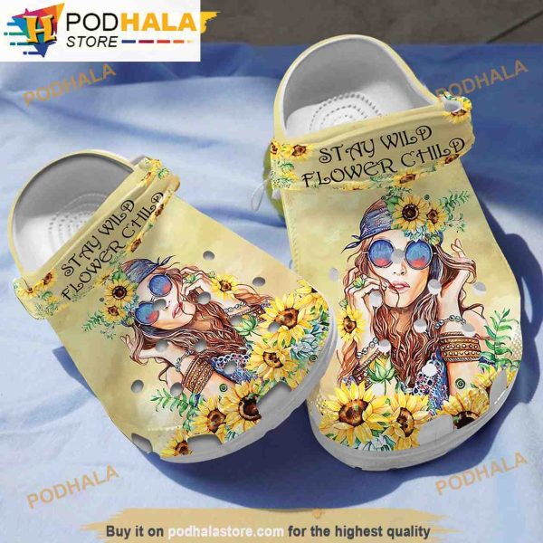 Sunflower Girl Garden 3D Funny Crocs