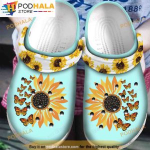 Sunflower Mint 3D Funny Crocs Classic Clogs Shoes