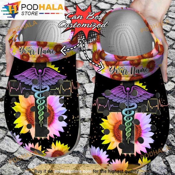 Sunflower Nurse 3D Funny Crocs Classic Clog