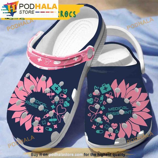 Sunflower Nurse 3D Funny Crocs Slippers