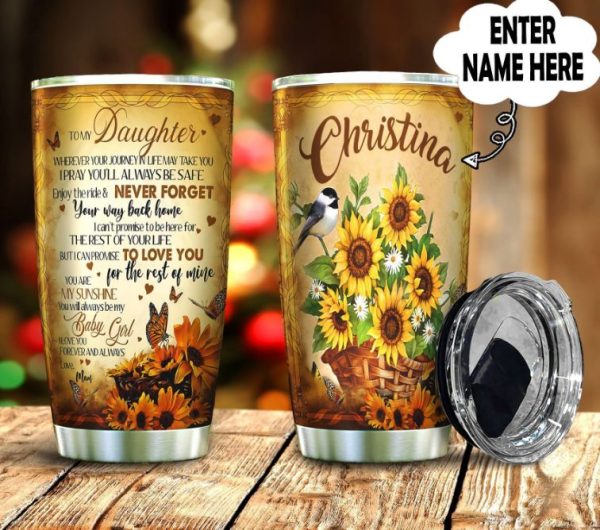 Sunflower Personalized Gift Travel Coffee Tumbler