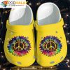 Sunflower Rainbow Hippie Peace Hippie Peace Sunflower Croc Hippie Lovers New Year 3D Funny Crocs Clog Shoes