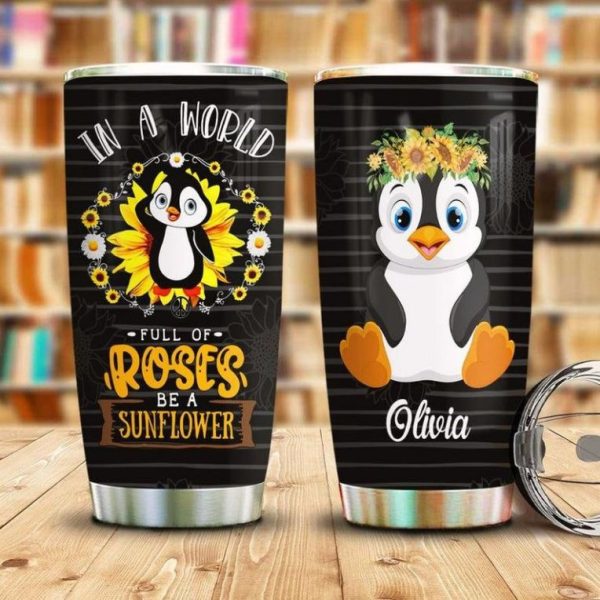 Sunflower Rose Penguin Personalized 22 Coffee Tumbler