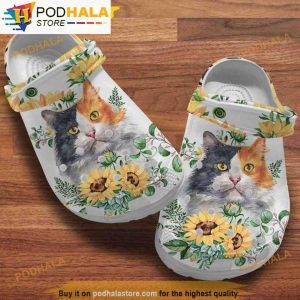 Sunflowers Kitten Cat 3D Funny Crocs