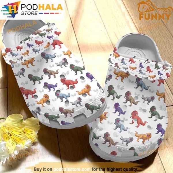 T Rex Colorful Dinosaur 3D Funny Crocs