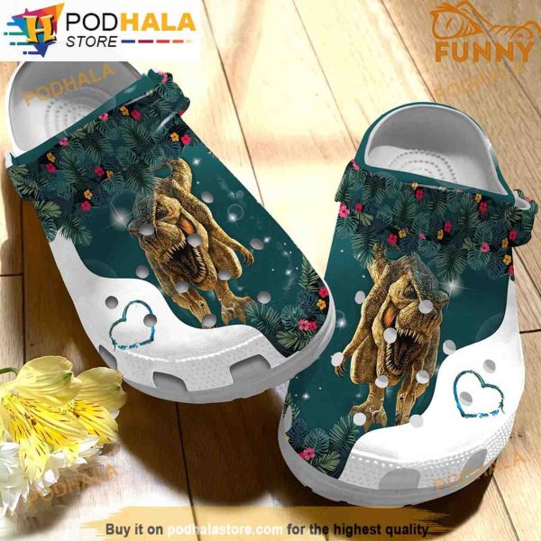 T Rex Flower Dino 3D Funny Crocs