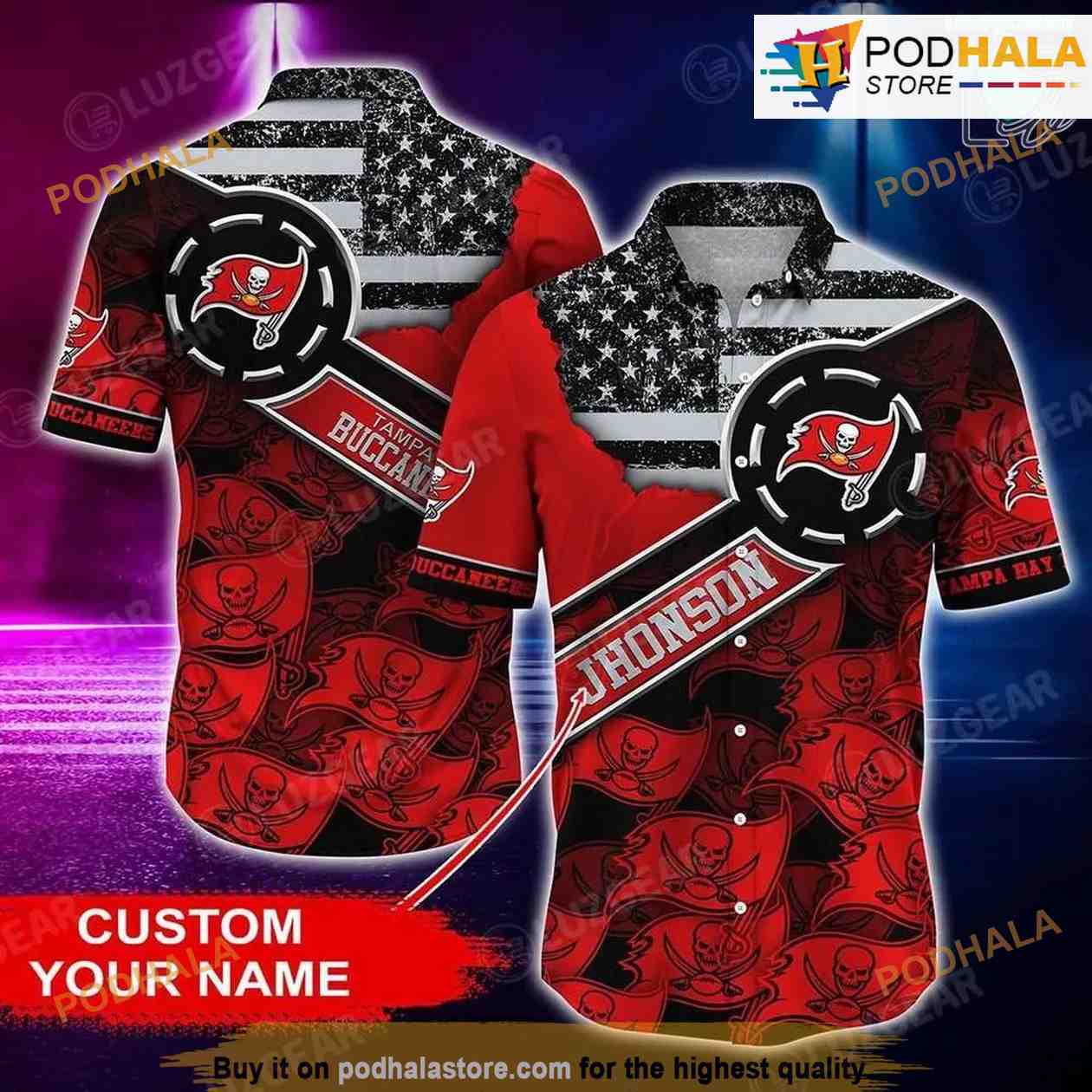 Tampa Bay Buccaneers NFL Customized Hawaii Shirt Hot Summer Us Flag Vintage  Hawaiian Shirt - Bring Your Ideas, Thoughts And Imaginations Into Reality  Today
